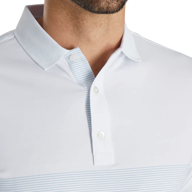 LISLE ENGINEERED PIN STRIPE SELF COLLAR WHITE
