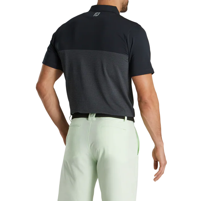 LISLE ENGINEERED PIN STRIPE SELF COLLAR BLACK