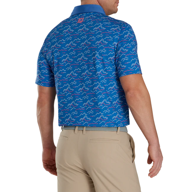 WAVE PRINT LISLE SELF COLLAR FJ TOUR COLLAR