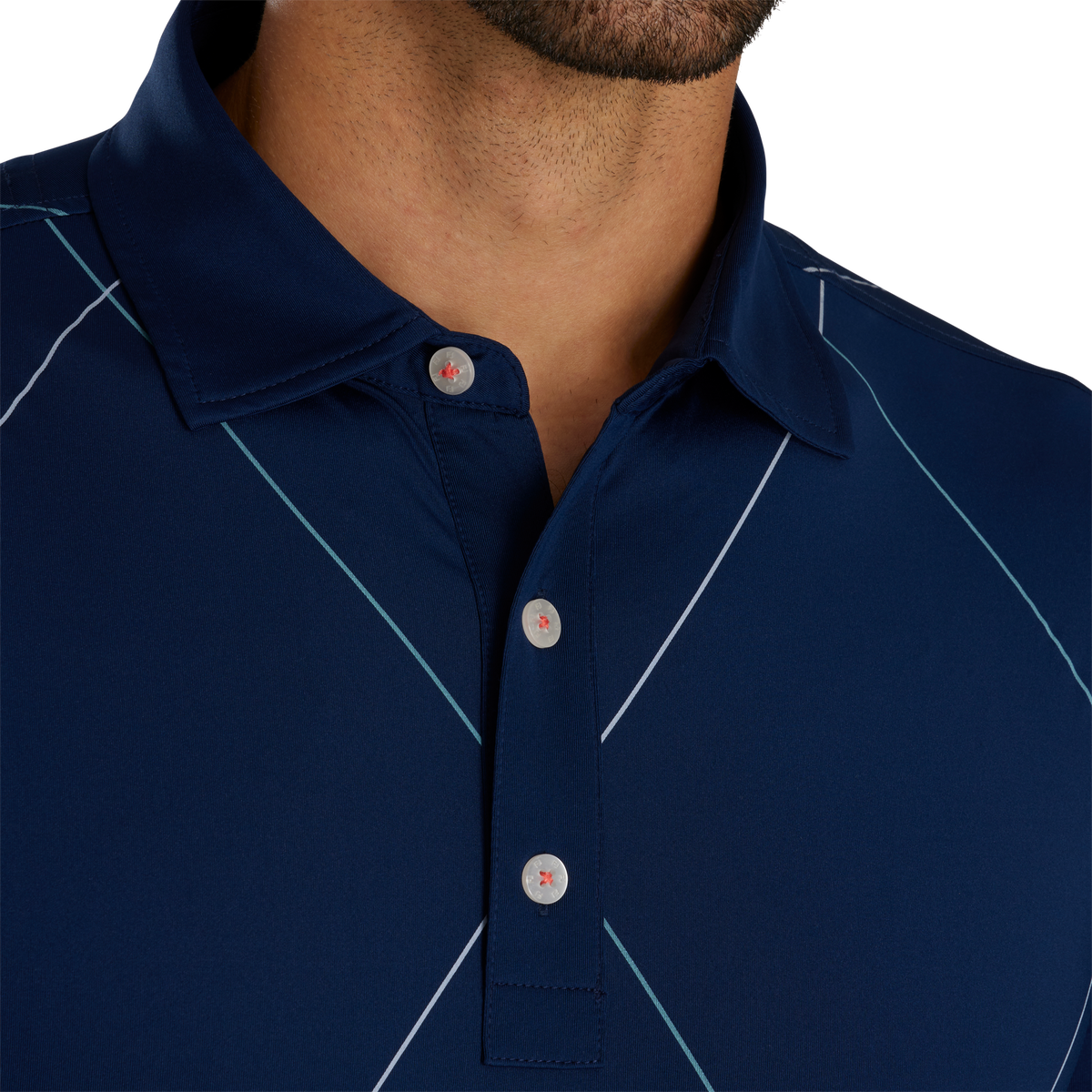 RAKER PRINT LISLE SELF COLLAR Navy