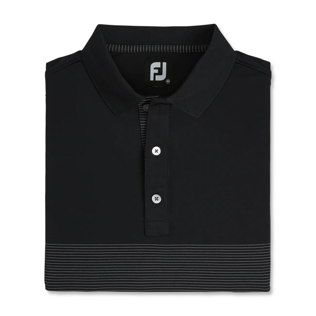 LISLE ENGINEERED PIN STRIPE SELF COLLAR BLACK