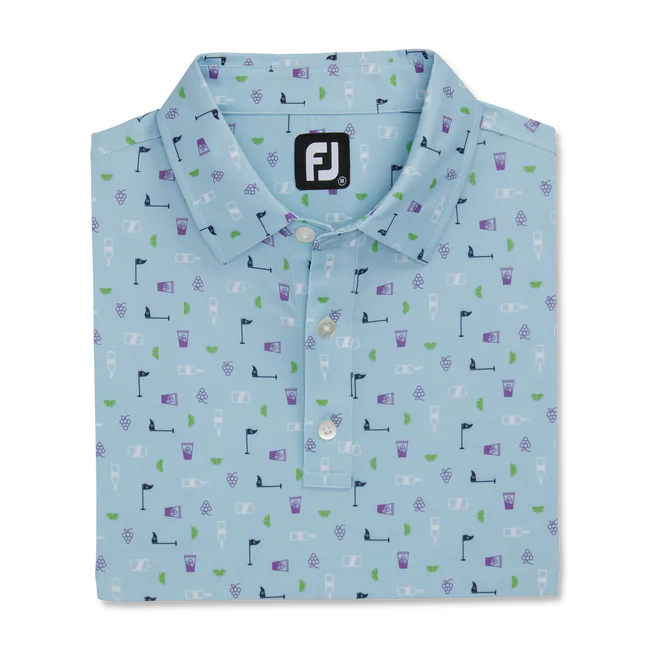 TRANSFUSION PRINT LISLE SELF COLLAR BLUE