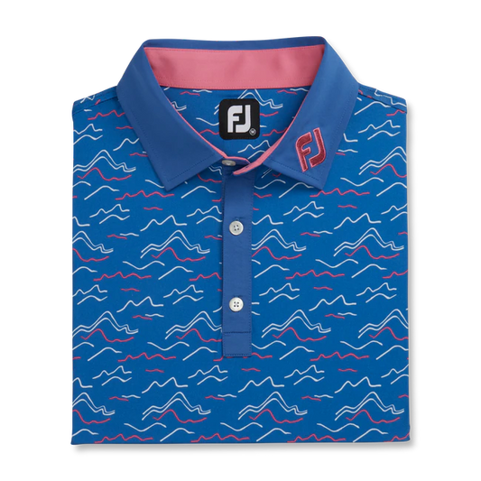 WAVE PRINT LISLE SELF COLLAR FJ TOUR COLLAR