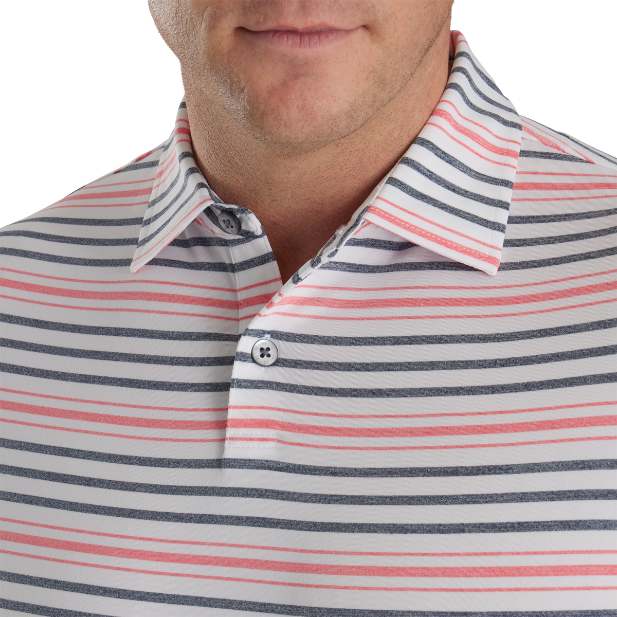 SPACE DYE STRIPE LISLE SELF COLLAR