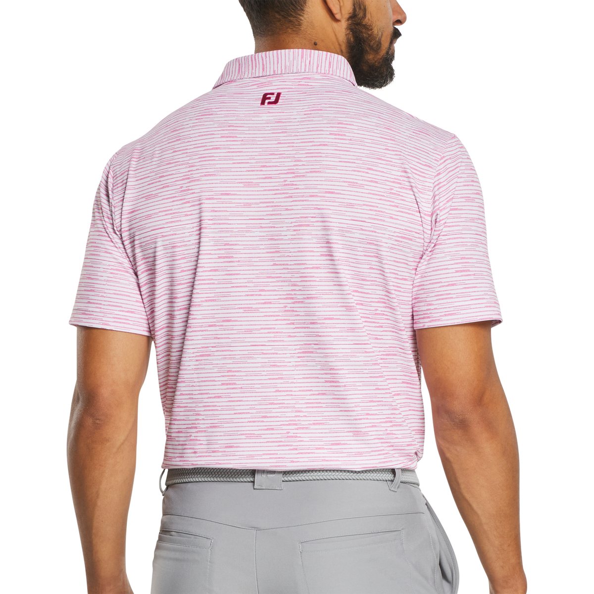 BROKEN STRIPE PIQUE WHITE MAGENTA
