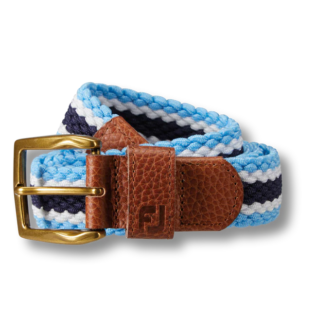 STRIPED BRAIDED BELT BLUE