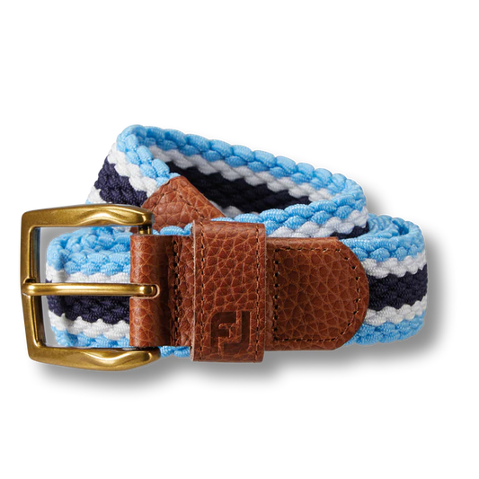 STRIPED BRAIDED BELT BLUE